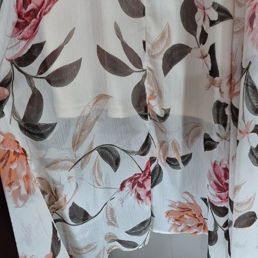 Calvin Klein Women's Floral V-Neck Dress - White and Brown - Picture 8 of 8